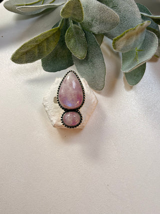 43 Pink Moonstone Ring Sz 7