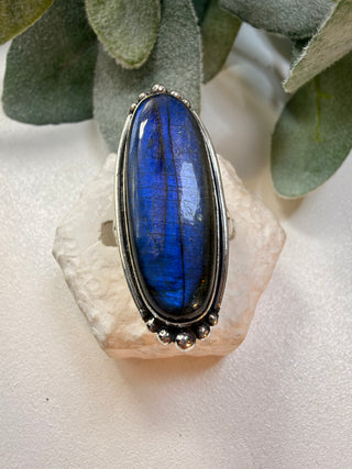 62 Labradorite Ring Sz 8