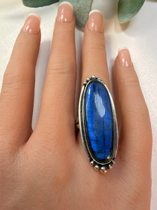 62 Labradorite Ring Sz 8