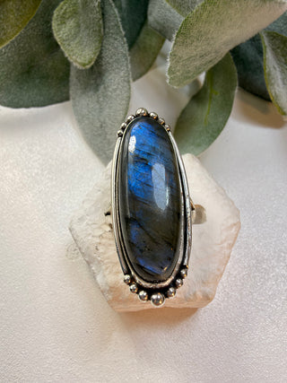 105 Labradorite Ring Sz 9