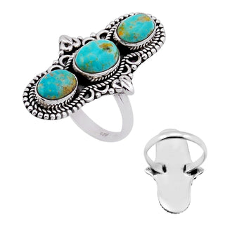 3 Arizona Mohave Turquoise Ring Sz 6.5