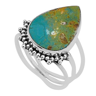 59 Pear Arizona Mohave Turquoise Ring Sz 8